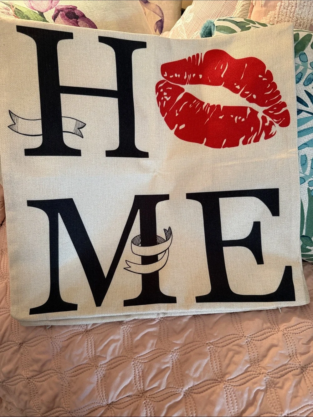 LOVE Decorative Pillow Cover with Buffalo Check Heart